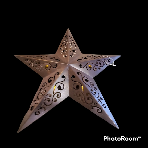 Decor Primitive Farmhouse Star Battery Operated Hanging Sign New Without tag - Picture 4 of 9